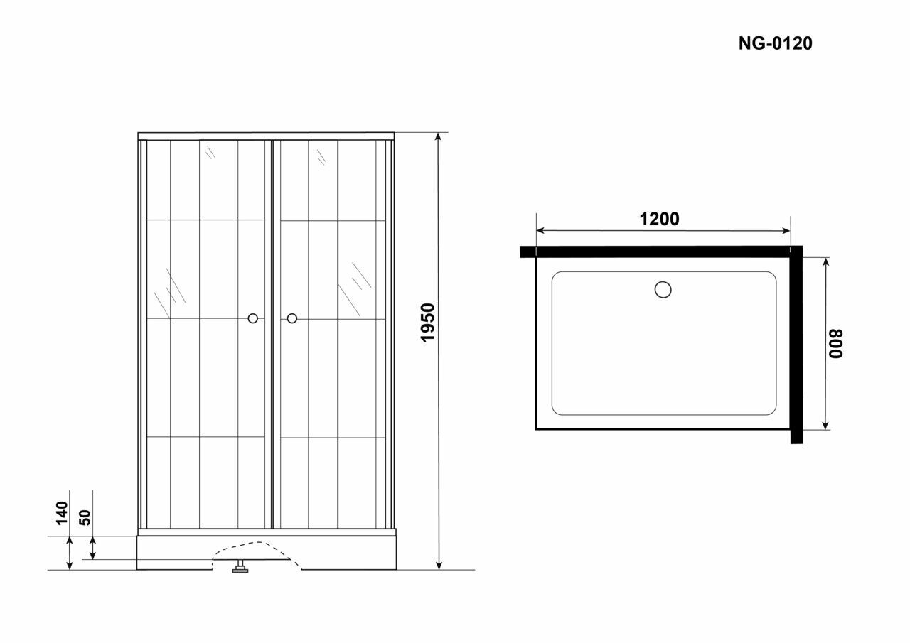 Душевой уголок Niagara NG-0120 (1200 х 800 х 1950) по 20 300 руб. — купить  в Москве в интернет-магазине